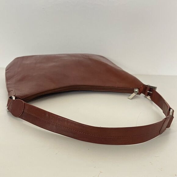 HOBO International Vintage Whiskey Smooth Brown Leather Flat Hobo Shoulder Bag - Picture 8 of 14